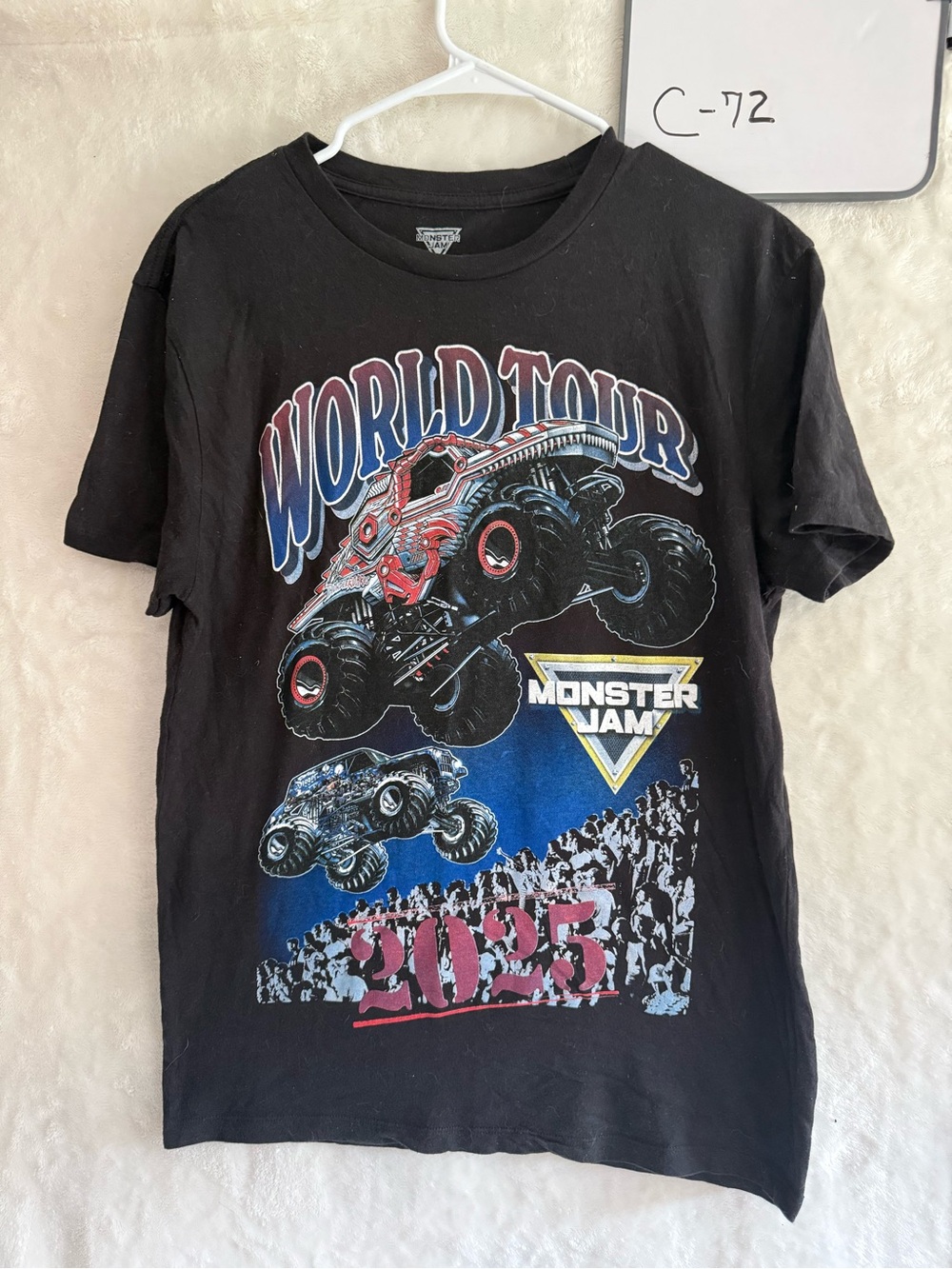 Mens Black 'World Tour 2025' Graphic Tee